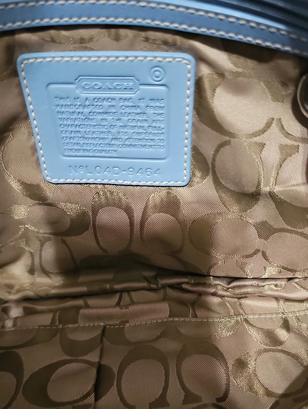 COACH Light Blue Leather Shoulder Bag - Picture 3 of 5